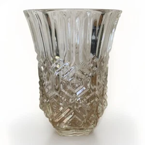Vase en cristal. Motifs géométriques années 70. Belle brillance Haut 20 cm - Picture 1 of 8