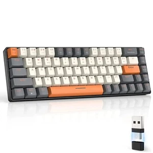 60% Wireless Mechanical Keyboard Bluetooth Dual Mode Hot-Swappable Mini 68-Key R - Picture 1 of 6