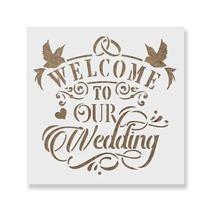 Welcome to Our Wedding Stencil - Durable & Reusable Mylar Stencils - Picture 1 of 5