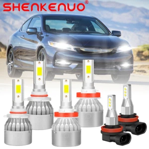 For Honda Accord 2013-2015 LED Headlight Bulbs High Low Beam+Fog Light Kit 6Pcs - Picture 1 of 15
