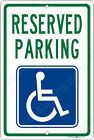 Reserved Handicap Parking Sign Aluminum Metal Signs 8x12