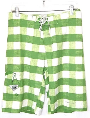 Columbia Omnishield PFG Pesca Carga Natación Tabla Pantalones Cortos Verde y Blanco Para Hombre 32 Foto 1 de 4