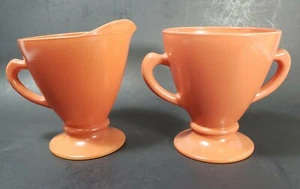 Vintage Hazel Atlas Ovide Platonite Cream & Sugar - Picture 1 of 10