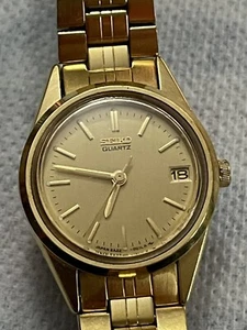 Seiko 2A22-0010 A1 Quartz Watch | Minimalist Gold-tone Ladies Orologio Oro Donna - Foto 1 di 10