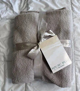 New Barefoot Dreams Cozy Chic Rib Trim Throw - 45" x 60" Blanket Sandstone Soft - Picture 1 of 3