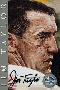 Jim Taylor 1998 HOF Hall Fame Signature Series Platinum /2500 Autograph Auto