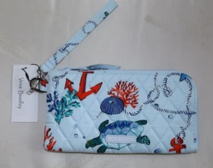 VERA BRADLEY RFID Tech Wristlet - Anchors Aweigh Blue Sea Life with Turtle NWT - Picture 1 of 4