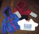 Lightly Used: Lot of 3 DKNY T shirt, Hoodie and Silky Jacket. Size 12M