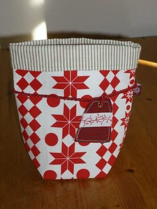 Geschenkbeutel Utensilo Handarbeit  weiss/rot - Bild 1 von 2