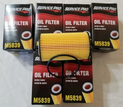 6 Pack ServicePro Service Pro M5839 Oil Filter Filters Replaces 57674 CH10246 - Image 1 of 4