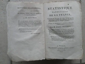 PEUCHET : STATISTIQUE DE LA FRANCE, 1805. Economie politique, commerce, hôpitaux - Picture 1 of 12