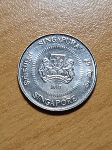 1987 Singapore 10 Cent Coin - Picture 1 of 2