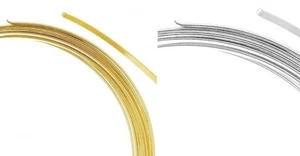 Memory Wire, 0.35 Oz Gold OR Silver Plated Steel 12 Coils FLAT Large Bracelet - Picture 1 of 8
