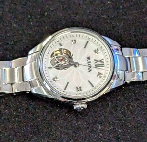Bulova Ladies Watch 96P181 Sapphire Glass Water Resistant Stainless Steel - Picture 1 of 7