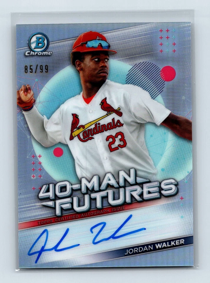 Jordan Walker 2021 Bowman Chrome #FMFA-JW 40-Man Futures Autographs Auto #/99 - Image 1 of 2