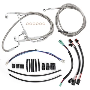 Kit de cable extendido de barra Touring Electra Glide 12" para 2014-2016 FLHR FLHX SIN ABS - Imagen 1 de 8