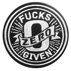 Lustiger Bügelbild Patch Lethal Threat Zero F**KS Given Motorrad Biker Punk LT30233 - Bild 1 von 4