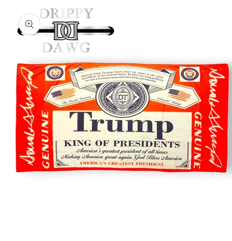 Trump King Of Presidents 沙滩毛巾 3x5 — 第 1/3 张图片