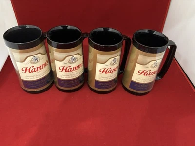 Tazas de plástico Hamm's Beer Thermo-Serv años 70 ~ Juego de 4 Foto 1 de 4