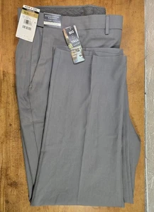 Pantalones de vestir para hombre HAGGAR grandes y altos 46x32, cintura cómoda calce clásico medianos Gris - Imagen 1 de 10