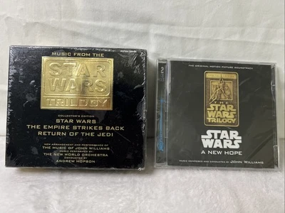 Lot New! Star Wars The Trilogy 3 CD New Hope Soundtrack Empire Strikes Back Jedi - Image 1 of 4