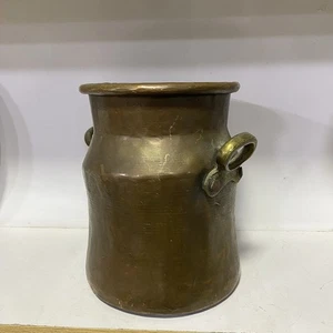 Antike alte Kupfer / Messing Milchkanne Milchkanne Milchkanne Topf Handarbeit Glas Topf - Bild 1 von 8