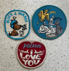 Vintage Polaris I Love You & Other Jacket Patch MN Snowmobile Advertising - Picture 1 of 5