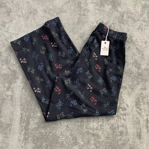 Marine Lagenlook Kiley Hose Damen XS schwarz Indien Blumenmuster Freizeit weites Bein Boho - Bild 1 von 14