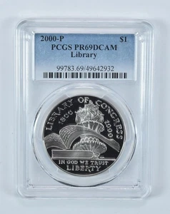 2000-P Library Of Congress Commemorative Dollar PR69 DCAM PCGS Blue Label *4896 - Picture 1 of 5
