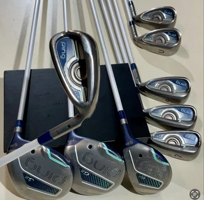 Juego de madera y hierro Ping G LE 5W+7W+5H+7-PW+GW+SW punto negro ULT230 damas mujeres diestro Foto 1 de 4