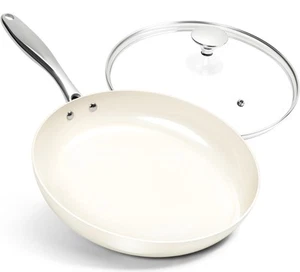 12 Inch Frying Pan with Lid, Large Nonstick Skillet with Ergonomic Handle, No... - Picture 1 of 7