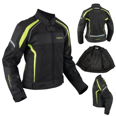Motorrad Textil Damenjacke Wasserdichte Atmungsaktivem Mesh Fluo - Bild 1 von 4