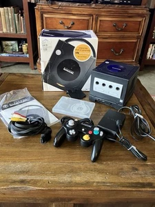 Nintendo GameCube Black DOL-001 Console System CIB - Picture 1 of 19