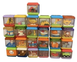 Fisher Price Peek A Boo Blocks Lot 25 Sports Animals Boats Educational Sensory - Picture 1 of 11