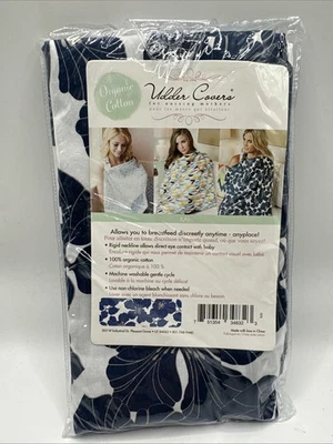 Manta de enfermería de algodón orgánico Kai con cubierta de ubre Hooter Hider nueva con etiquetas azul floral Foto 1 de 2