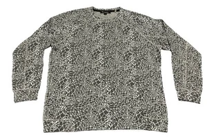 Karl Lagerfeld Paris Sweater Mens Large Crew Neck Pullover Knit Cotton Abstract - Picture 1 of 12