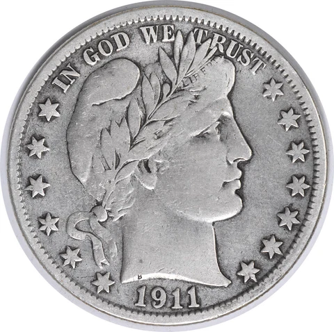 1911-S Barber Silver Half Dollar VF Uncertified #1133 Cover