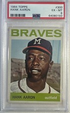 Hank Aaron 1964 Topps Card. #300. PSA 6