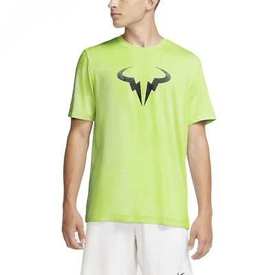 Nike Men’s "RAFA" Court Dry Tennis T- Shirt (VOLT / BLACK) CW1534-702 Medium - Image 1 of 2