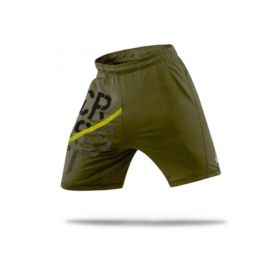 Reebok CrossFit Hombre Olive PlayDry Perf. Pantalones cortos de entrenamiento San Bernada II tejidos Foto 1 de 1