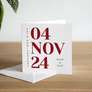 Tarjeta Personalizada 40 Aniversario Boda Esposa Rubí Aniversario Regalo Marido - Imagen 1 de 2