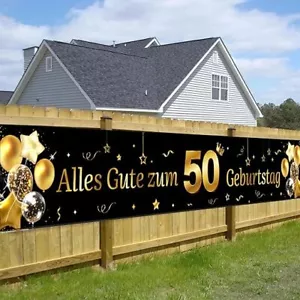 50 Geburtstag Banner Mann 50 Geburtstag Deko Banner Gold Schwarz 50.ter Geburtst - Bild 1 von 5