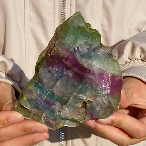 Esemplare minerale foglio cristallo quarzo sezione fluorite colore naturale 324G - Foto 1 di 12