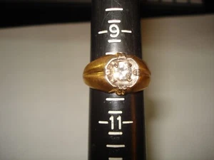 Vintage Mens Prong Set Clear Stone Ring Size 10 - Picture 1 of 5