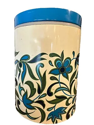 Midwinter Tableware Jessie Trait Storage Canister Metal Tin Spanish Garden 6” - Image 1 of 4
