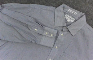 Burberry of London Dress Shirt Mens 18x34 Blue White PinStripe - Picture 1 of 10