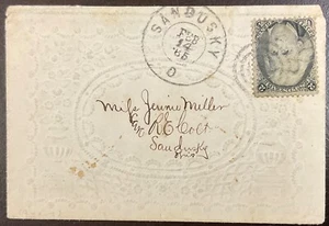 1865 Embossed Valentine Day Envelope with #73 Sandusky, Ohio February 14, 1865 - Picture 1 of 3