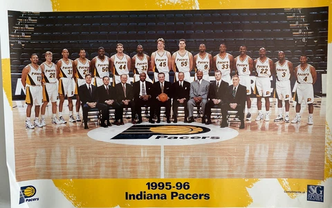 1995-1996 INDIANA PACERS Official Team Poster Cover