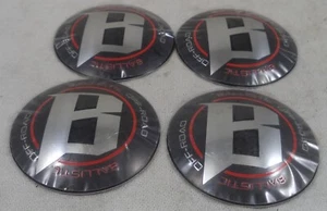 Ballistic Wheels Black Custom Wheel Center Cap STICKER Set 4 # DECAL-B-WX02FB - Picture 1 of 4