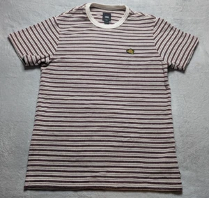 Vans Striped Fuzzy Knit T-Shirt Small Burgundy Cream Casual Retro - Bild 1 von 10